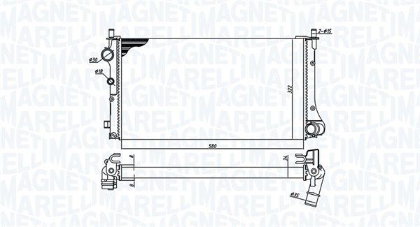 MAGNETI MARELLI Радиатор, охлаждение двигателя 350213383000